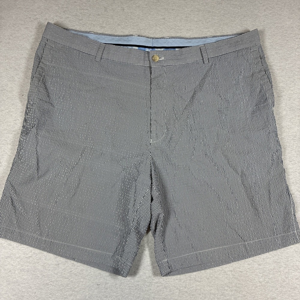 Peter Millar Men's Seersucker Striped Chino Shorts Blue White 40 Golf Preppy‎